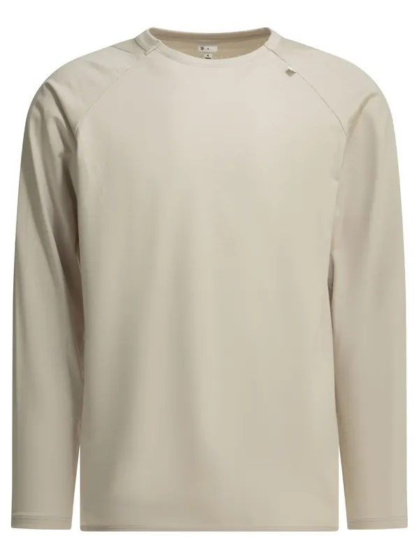 Paneled Mesh L/S T-Shirts Beige
