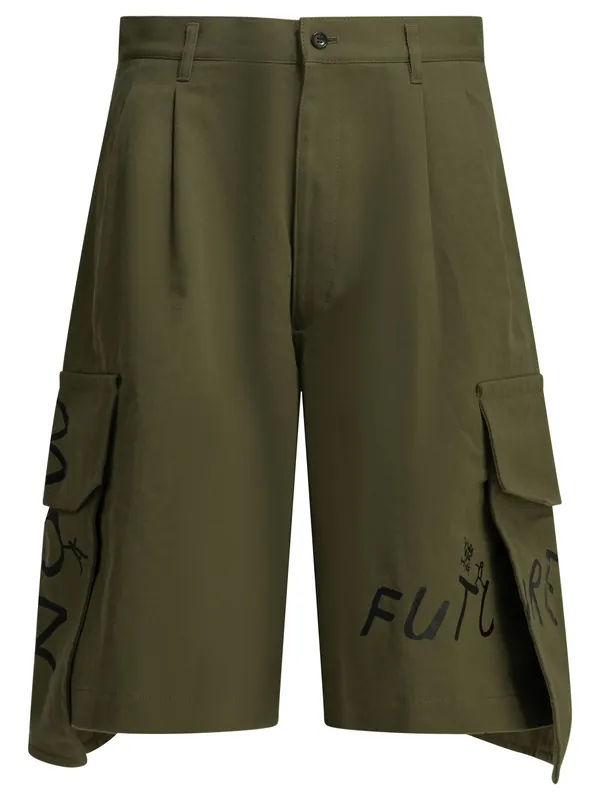 Cargo With Print Shorts Green - Comme Des Garçon