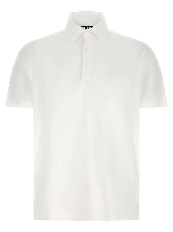 Piqué Cotton Shirt Polo White - Zegna