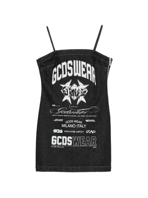 Printed Mini Dress With Historical Motif - GCDS