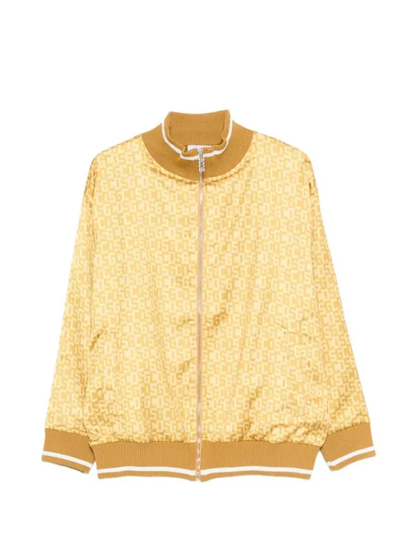 Bomber Jacket With Logo Print And Zip Closure - GCDS