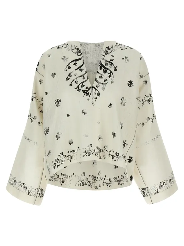 Fortuny Shirt And Blouse White/Black - Alberta Ferretti