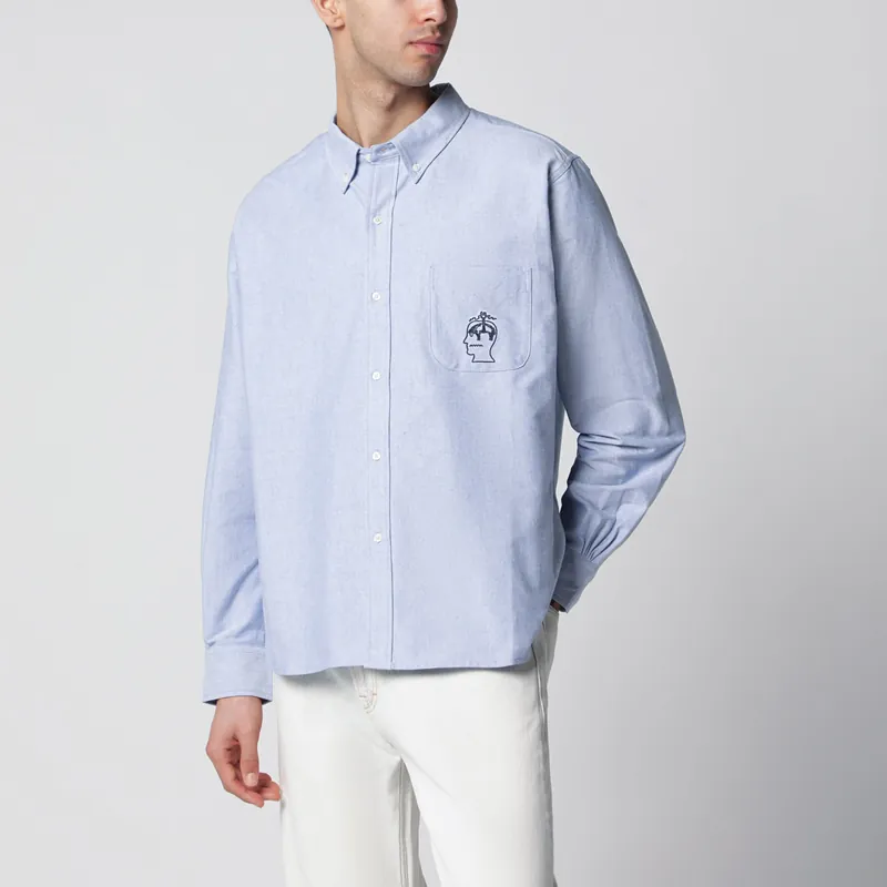 Light Blue Button-Down Cotton Shirt