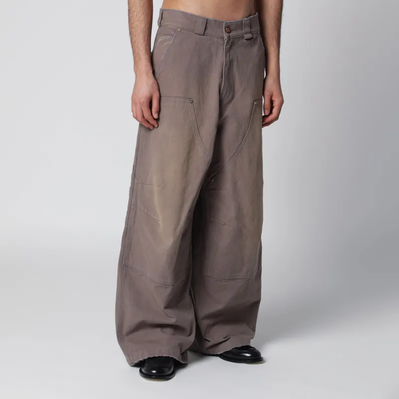 Graphite Double Knee Trousers With Vintage Effect - Willy Chavarria