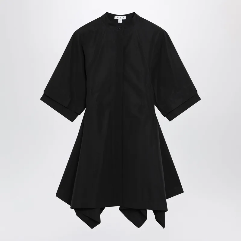 Panelled Cotton Poplin Dress In Black - Alaïa