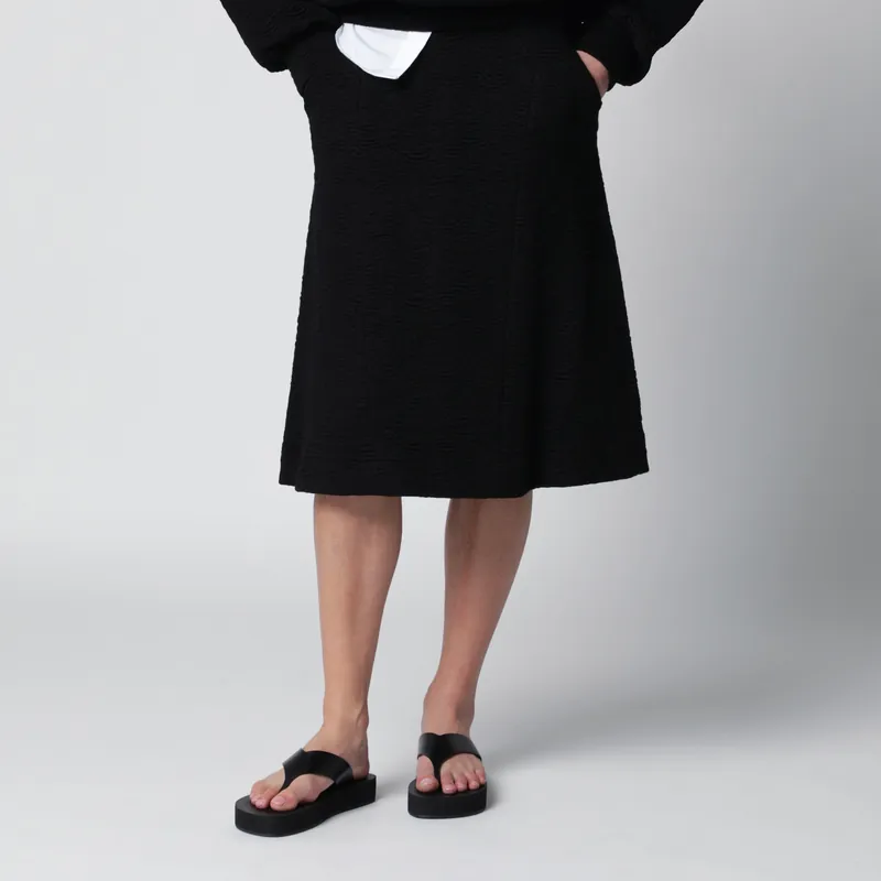 Black Viscose-Blend Skirt