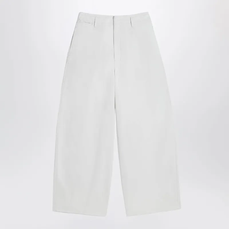 Rice-White Cotton Trousers