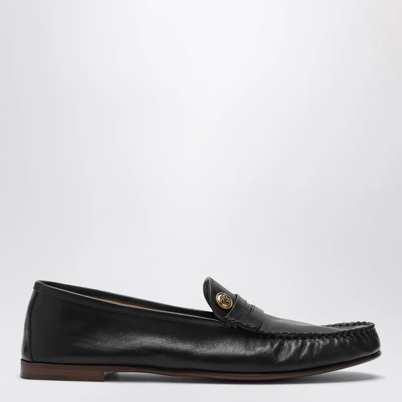Black Guanto Loafers In Calf Leather - Versace