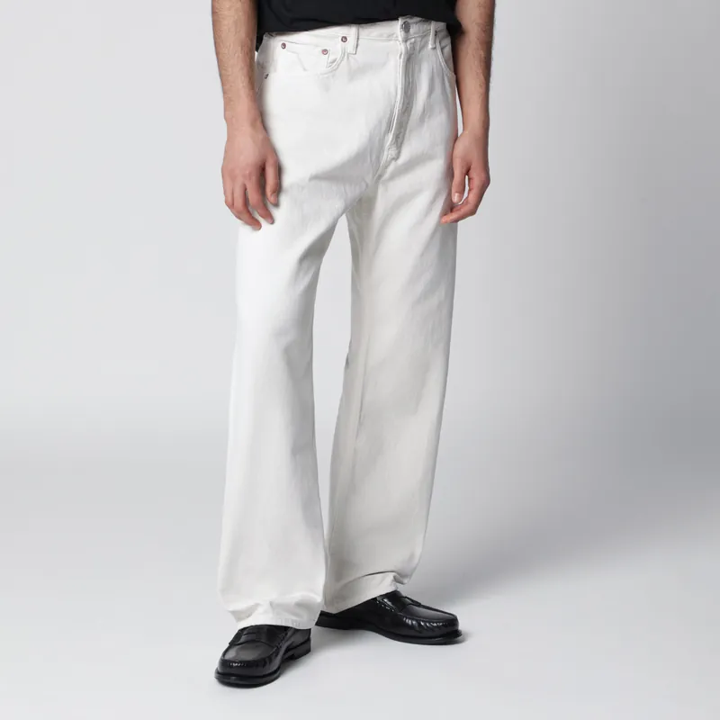 White Trousers In Regenerated Denim - Agolde