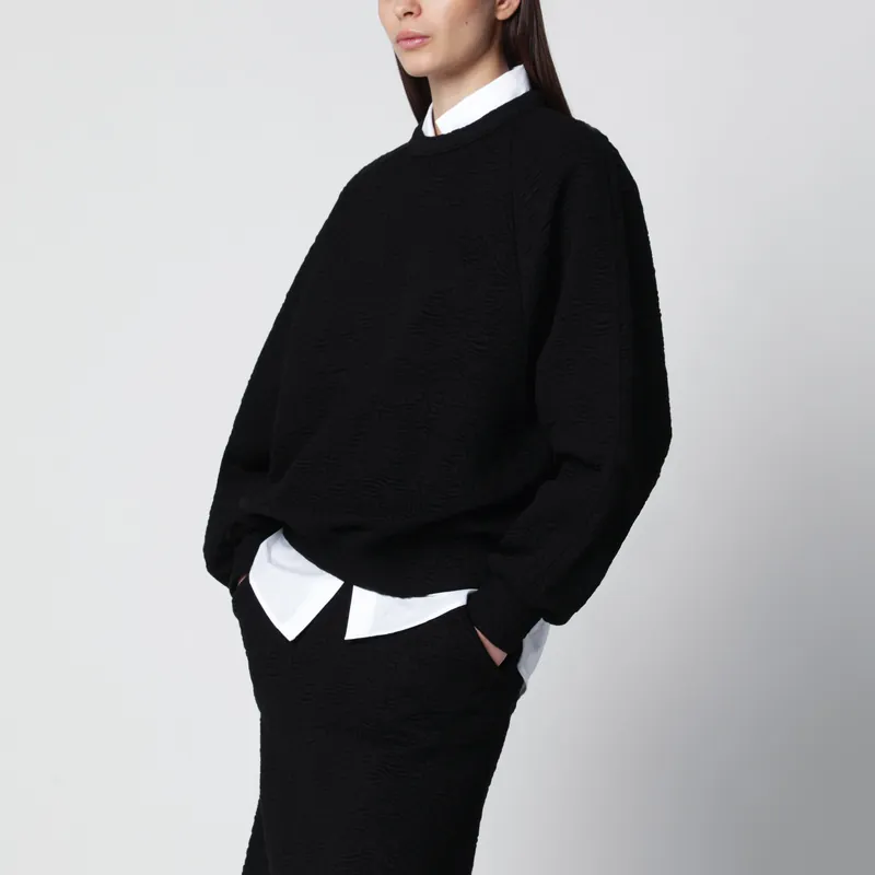 Black Viscose-Blend Sweatshirt