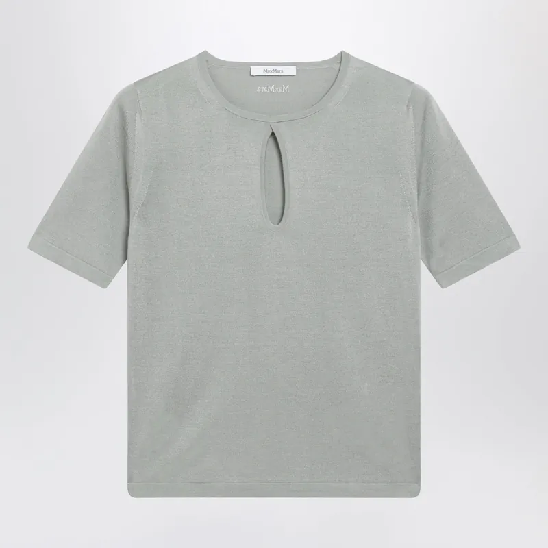 Crewneck Sweater In Pastel Green Silk And Cashmere - Max Mara