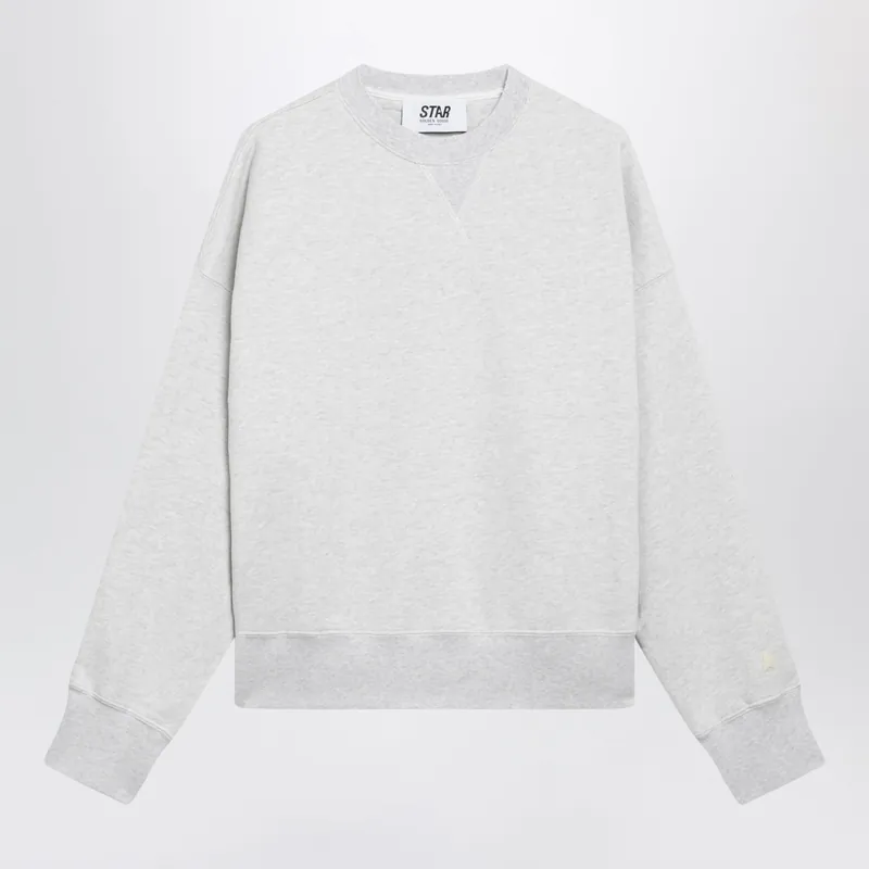 Women's Star Cropped Oversized Cotton Hoodie In Grey - Golden Goose