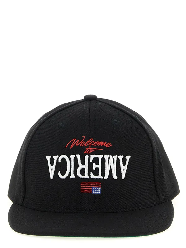 Welcome To America Hats Black - Willy Chavarria