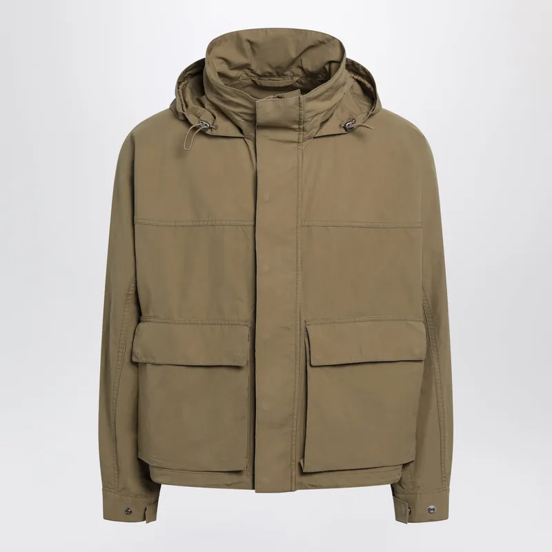 Short Hooded Parka In Khaki Cotton - Lemaire