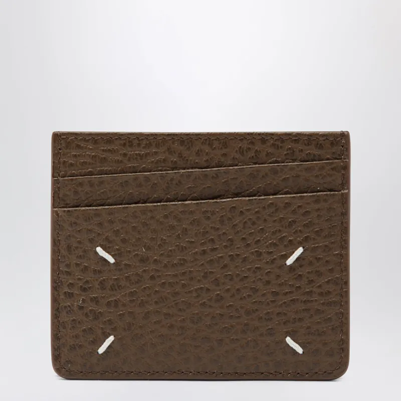 Brown Four Stitches Calfskin Card Holder - Maison Margiela