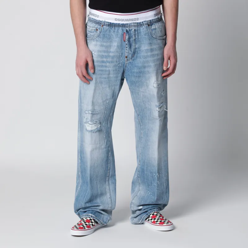 Light-Wash Blue Denim Jogger Jeans