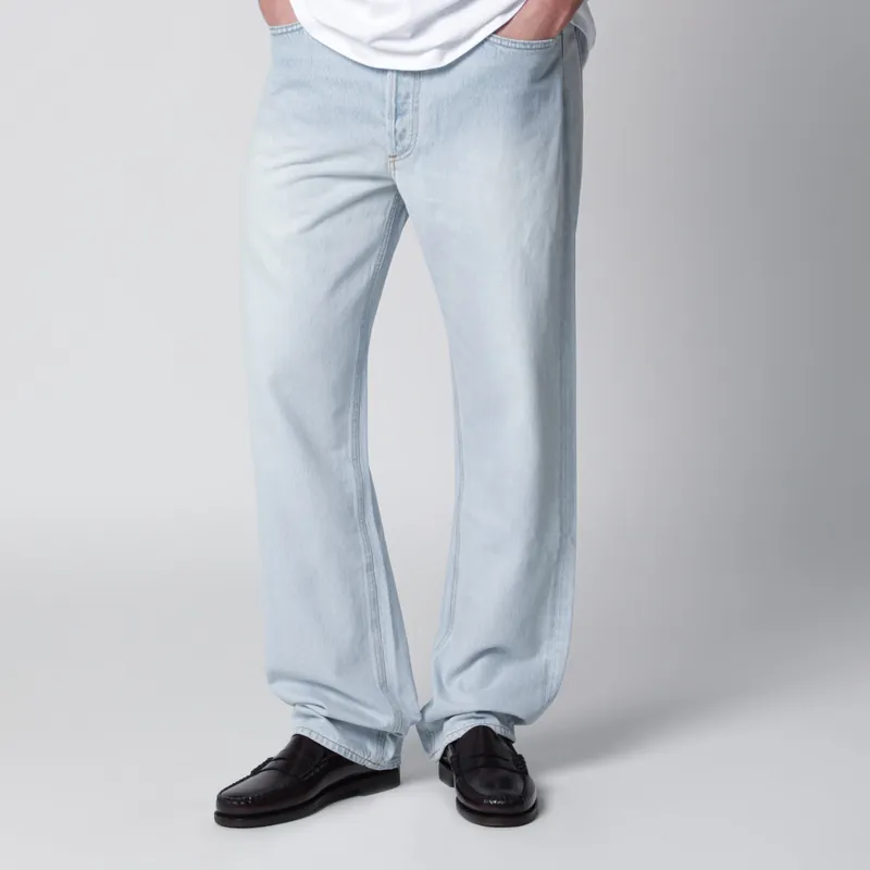 90s Straight-Leg Mid-Rise Jeans In Light Blue Denim