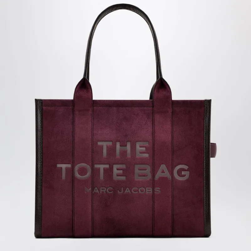 The Large Tote Bag In Suede Dark Plum - Marc Jacobs