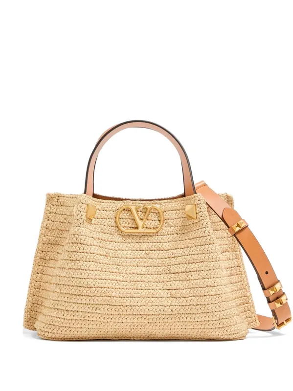 Vlogo Signature Small Rafia Tote Bag - Valentino Garavani