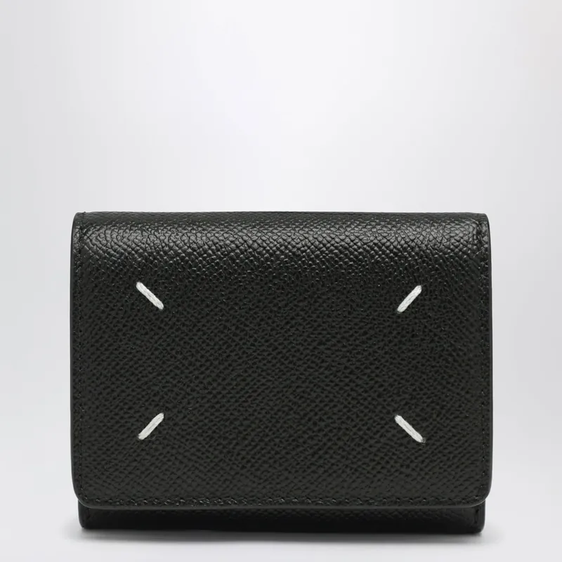 Four Stitches Trifold Wallet Black - Maison Margiela