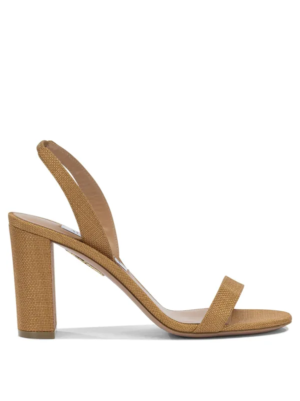 So Nude Block 85mm Sandals Brown - Aquazzura