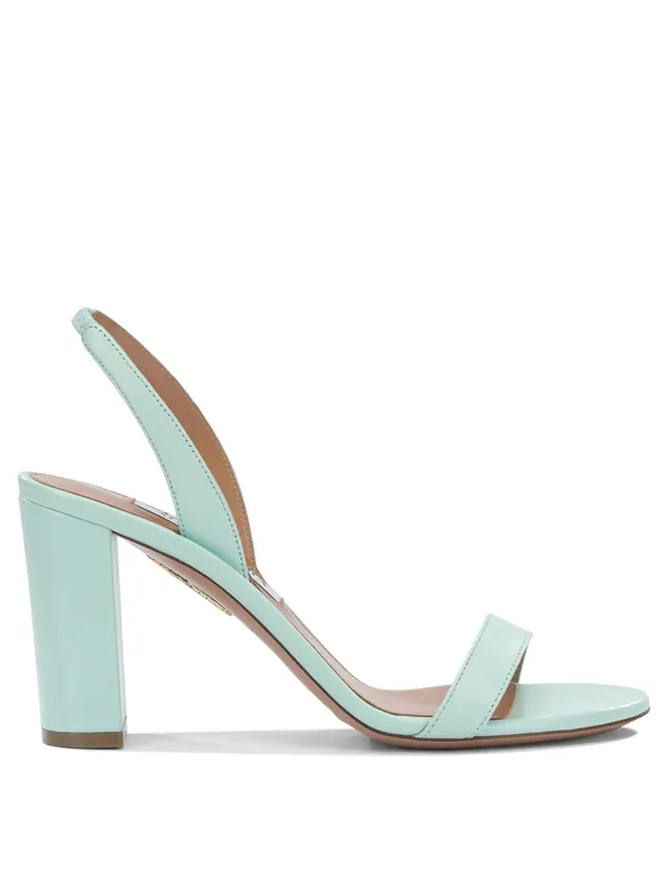 So Nude Block 85mm Sandals Light Blue - Aquazzura