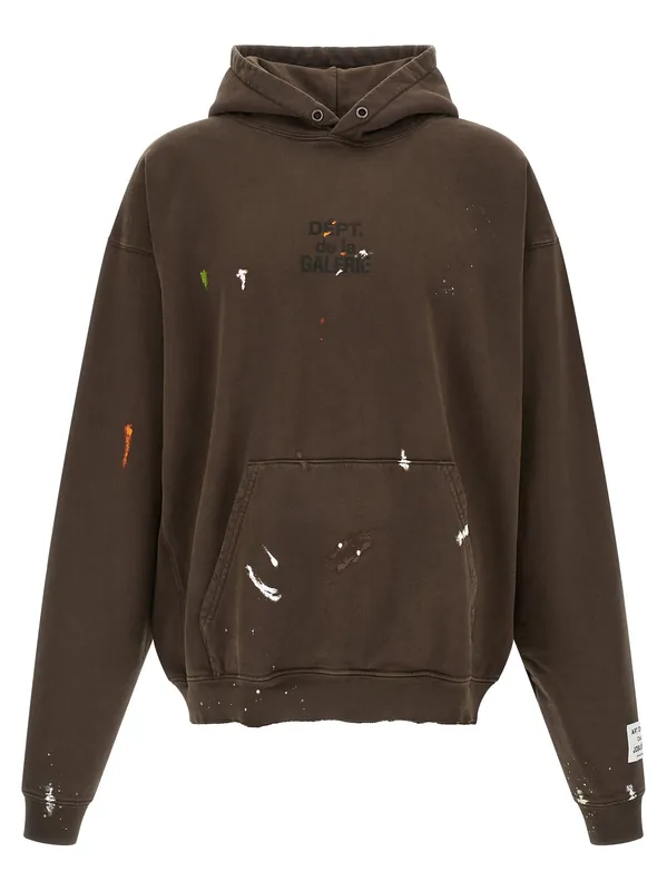 French Logo Painted Sweatshirt Brown - Gallery Dept.