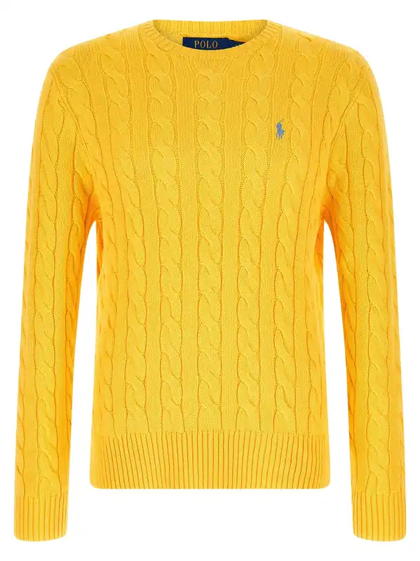 Cotton Braided Sweater Sweaters And Cardigans Yellow - Polo Ralph Lauren