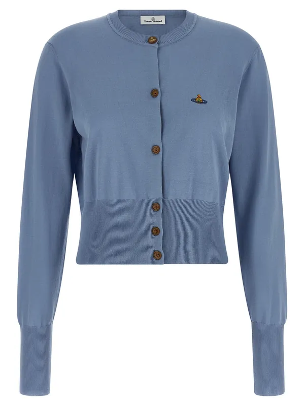 Bea Cropped Sweaters And Cardigans Light Blue - Vivienne Westwood