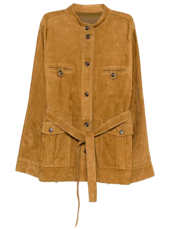 Belted Suede Jacket - Yves Salomon