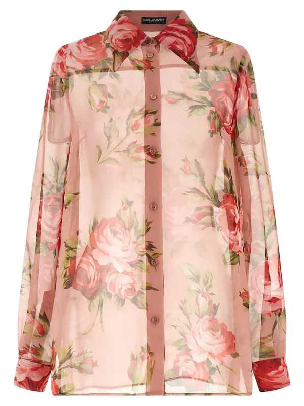 Bouquet Rose Shirt And Blouse Pink - Dolce & Gabbana