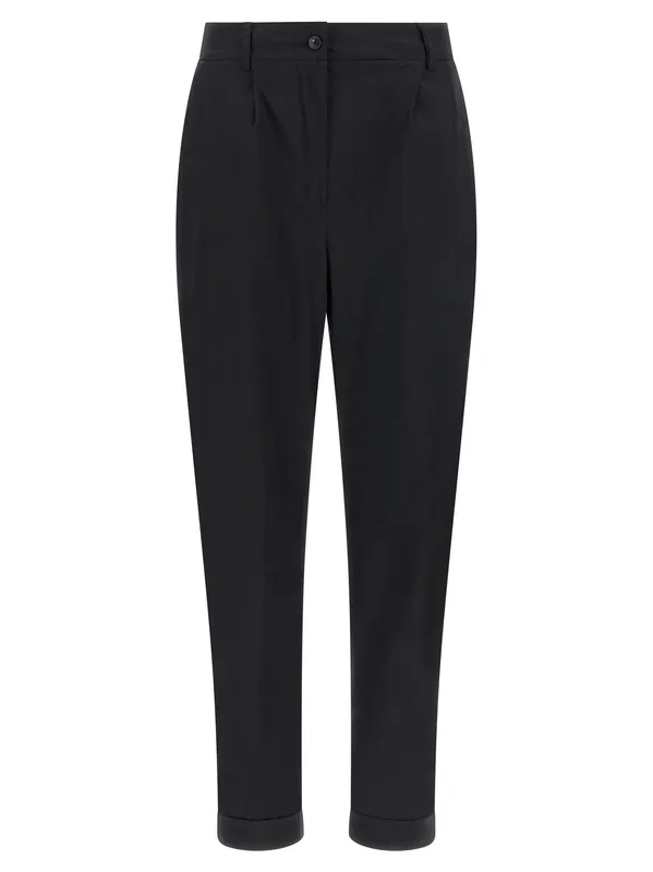 Poplin Pants Black - Kiton