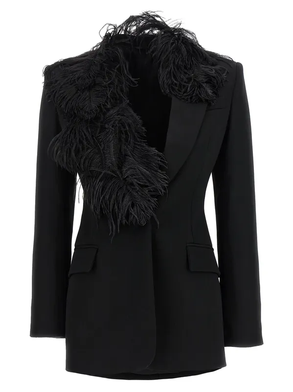 Feather Blazer Blazers Black - The Attico