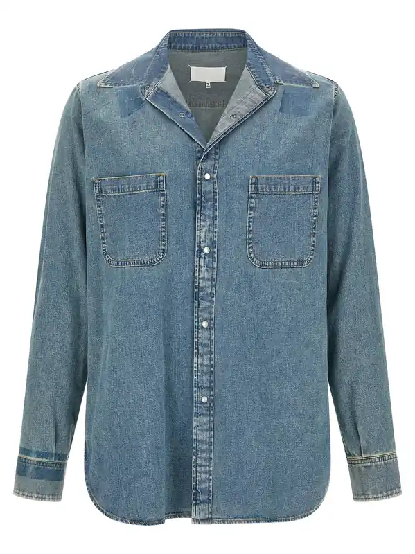 Taped Shirt And Blouse Blue - Maison Margiela