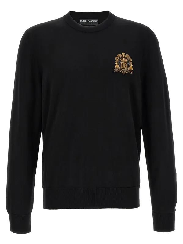 Coat Of Arms Sweater Sweaters And Cardigans Black - Dolce & Gabbana