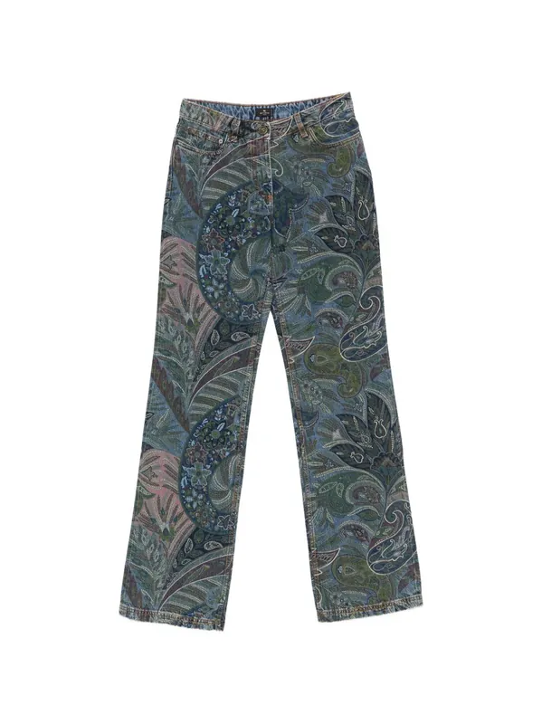 Floral Print Flared Jeans - Etro