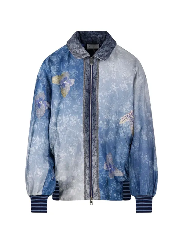 Printed Silk Bomber Jacket - Pierre Louis Mascia