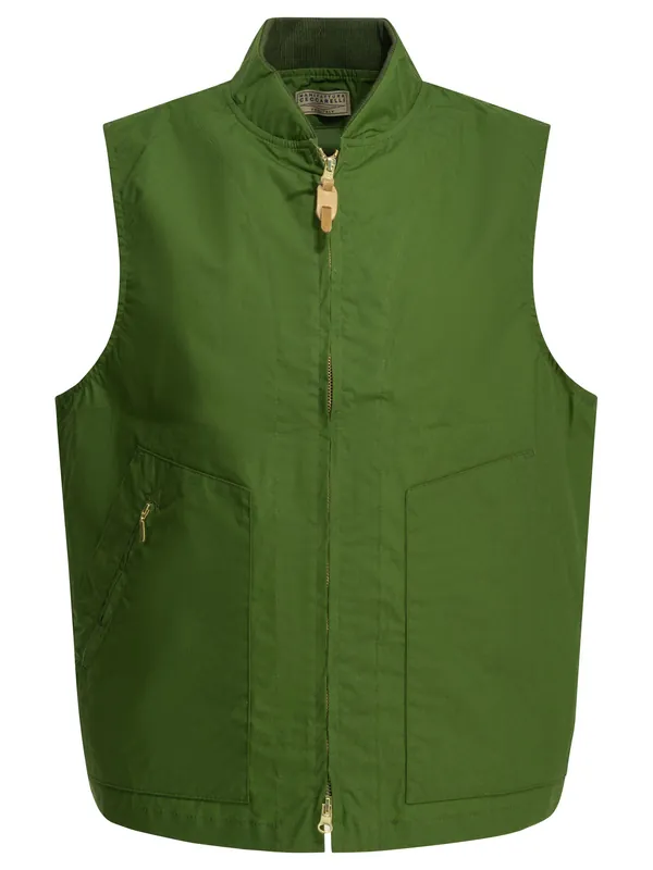 New Travel Vest Jackets And Coats Green - Manifattura Ceccarelli