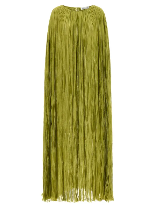 The Pleated Dress Cape Dresses Green - Federica Bonifaci