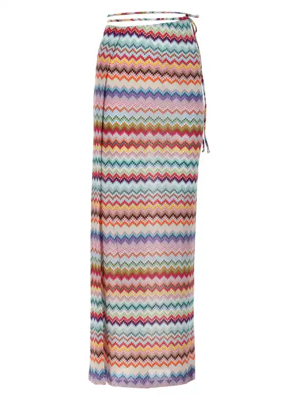 Gonna Lunga Pareo Con Motivo Zig Zag - Missoni