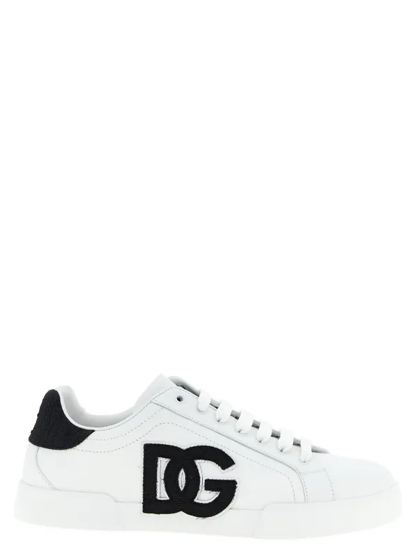 Portofino Light Strobel Sneakers White/Black - Dolce & Gabbana