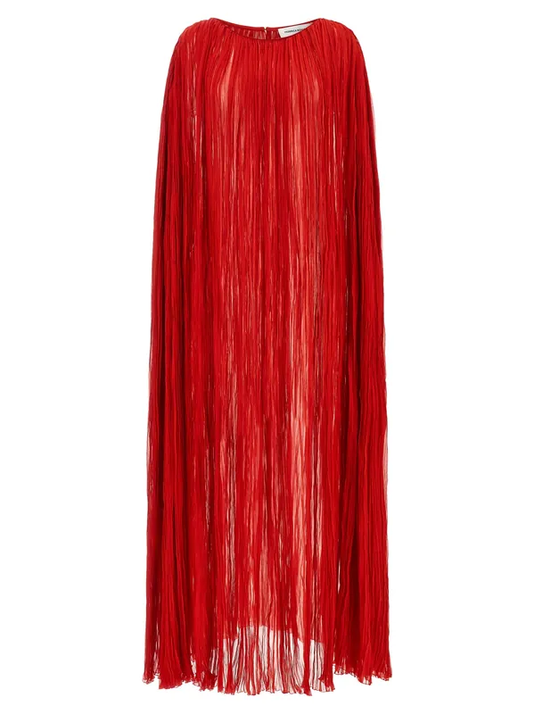 The Pleated Dress Cape Dresses Red - Federica Bonifaci