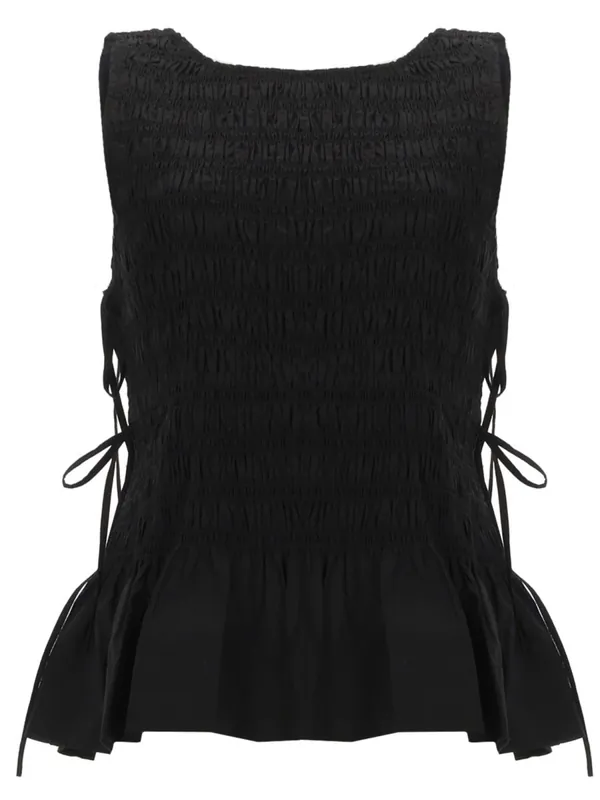 Top "Smock" Con Lacci - Ganni