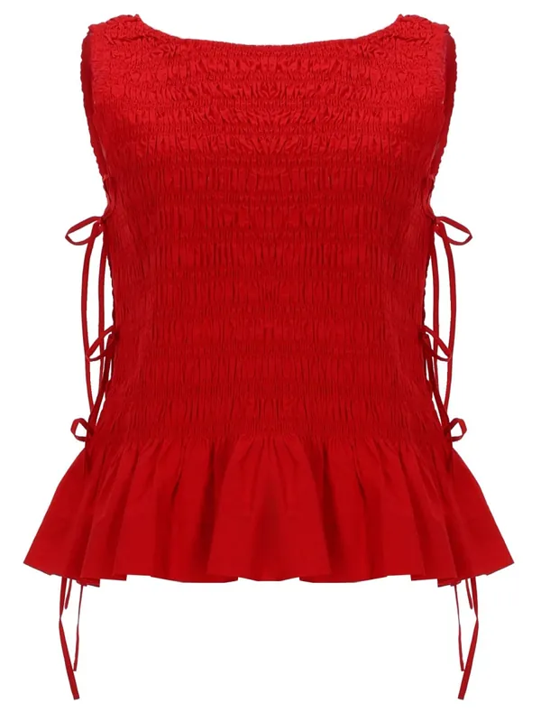 Top "Smock" Con Lacci - Ganni