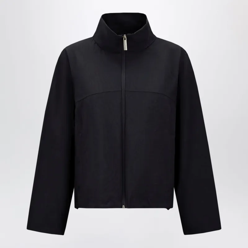 High-Neck Laminar Jacket In Wool-Touch Fabric