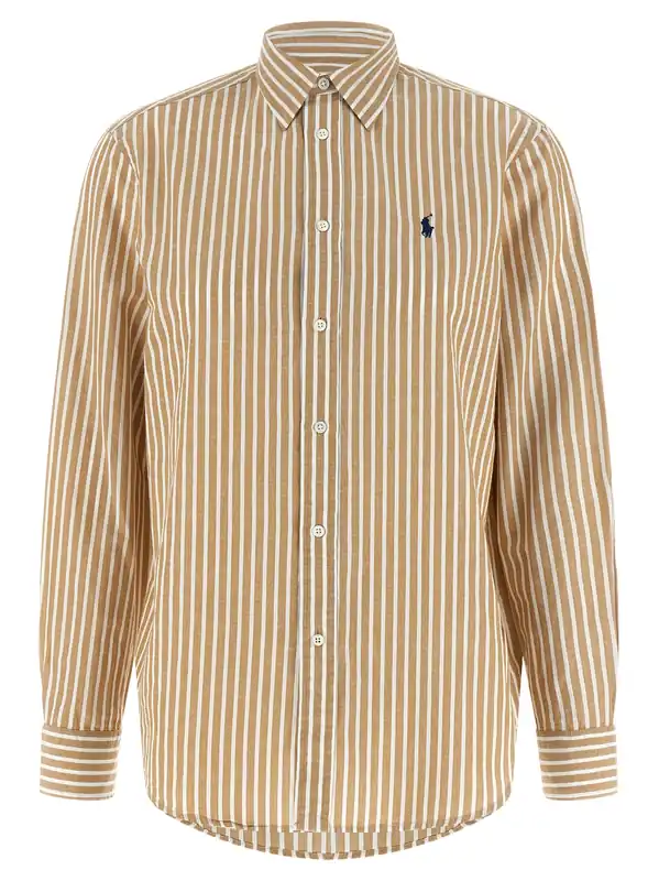 Cotton And Linen Shirt Shirt And Blouse Beige - Polo Ralph Lauren