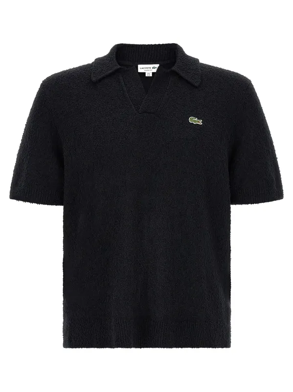 Bouclé Knitted Shirt Polo Black - Lacoste