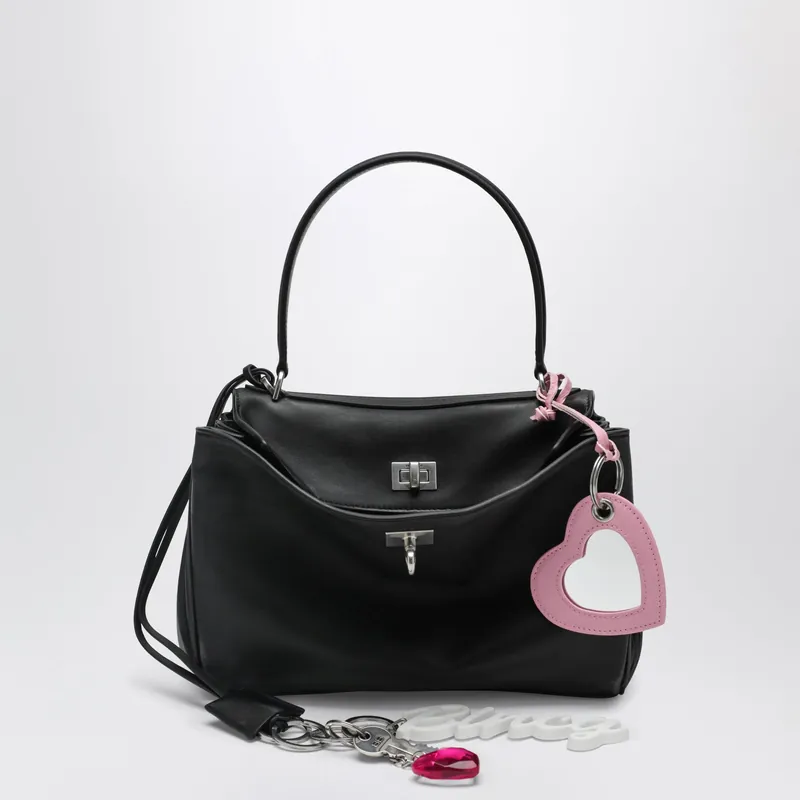 Small Black Rodeo Bag In Smooth Calf Leather With Charm - Balenciaga