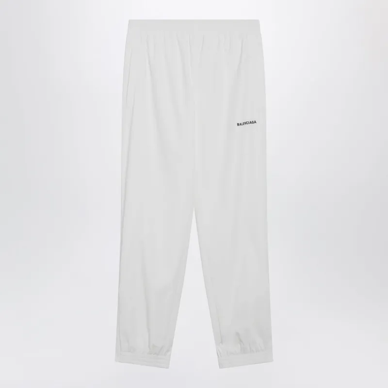 Logo Jogging Pants In White Polyester - Balenciaga