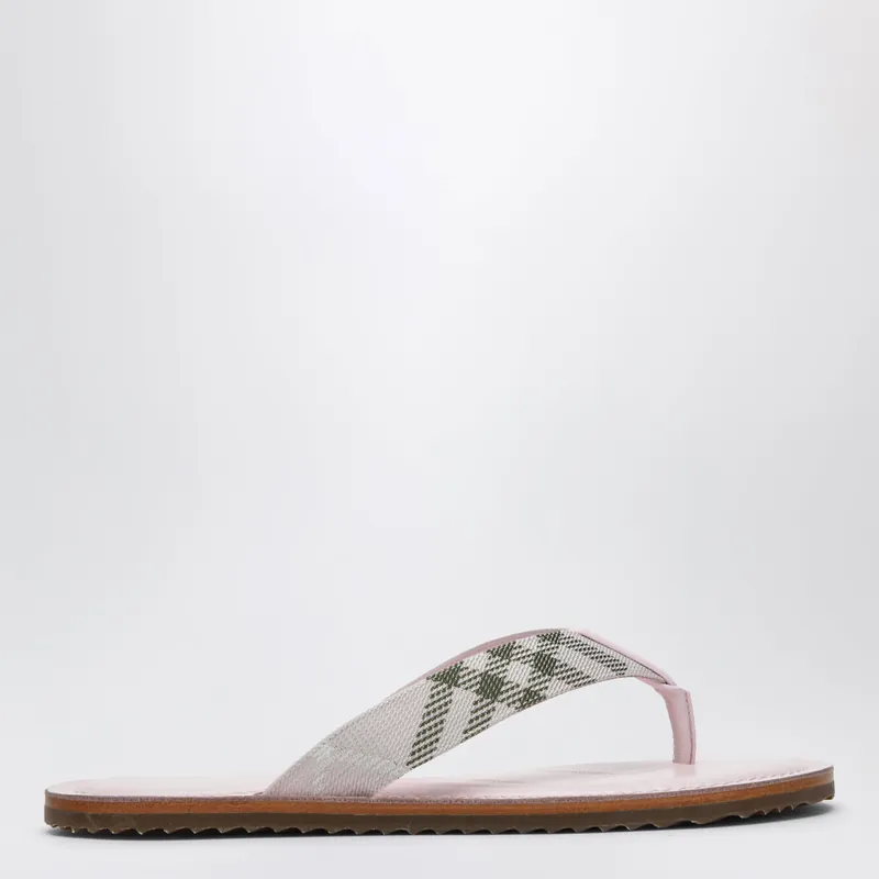 Pink Pavilion Sandals With Check Pattern - Burberry